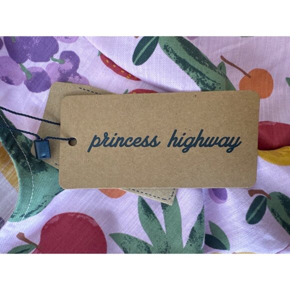 Modcloth Princess Highway Size 8 Pink Fruit Print Short Sleeve Top NWT - Picture 10 of 12